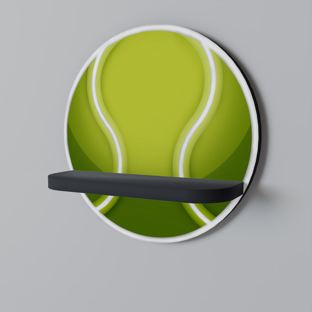 TENIS POINT Round Art Shelf In Black Finish