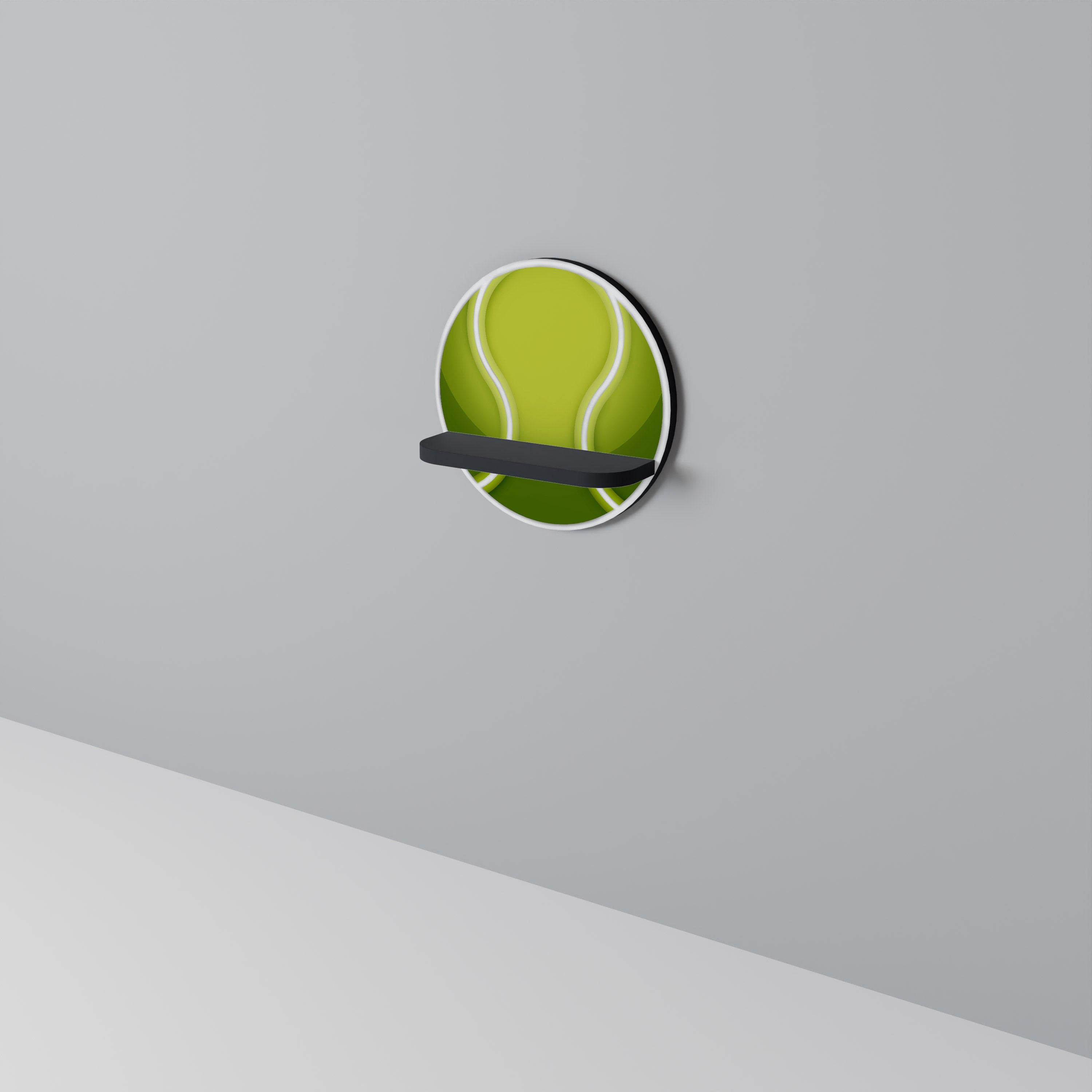 TENIS POINT Prateleira Redonda Decorativa em Acabamento Preto