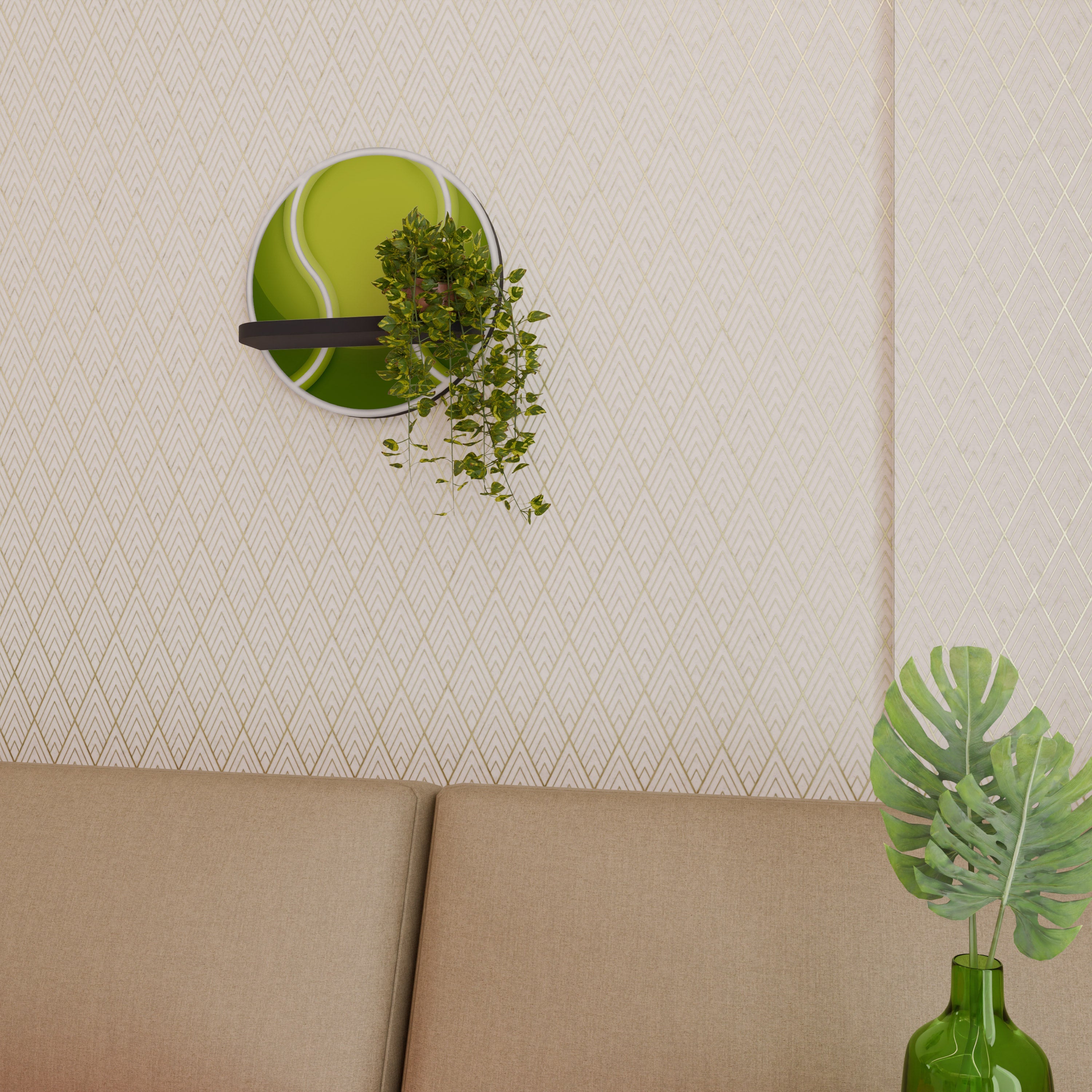 TENIS POINT Prateleira Redonda Decorativa em Acabamento Preto