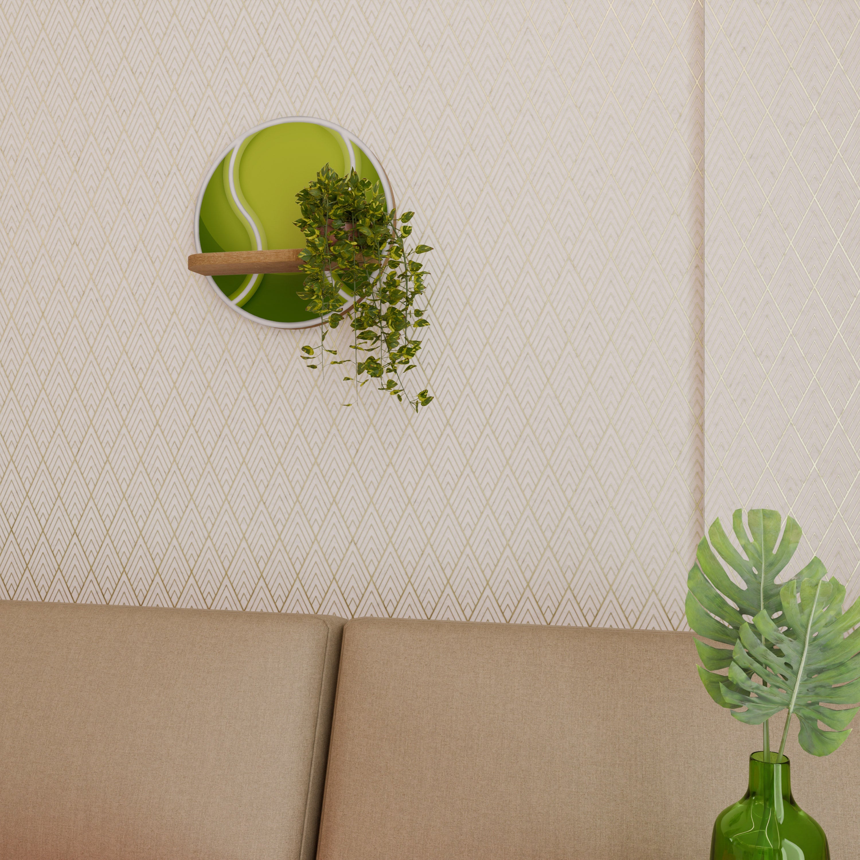 TENIS POINT Prateleira Redonda Decorativa em Efeito Carvalho