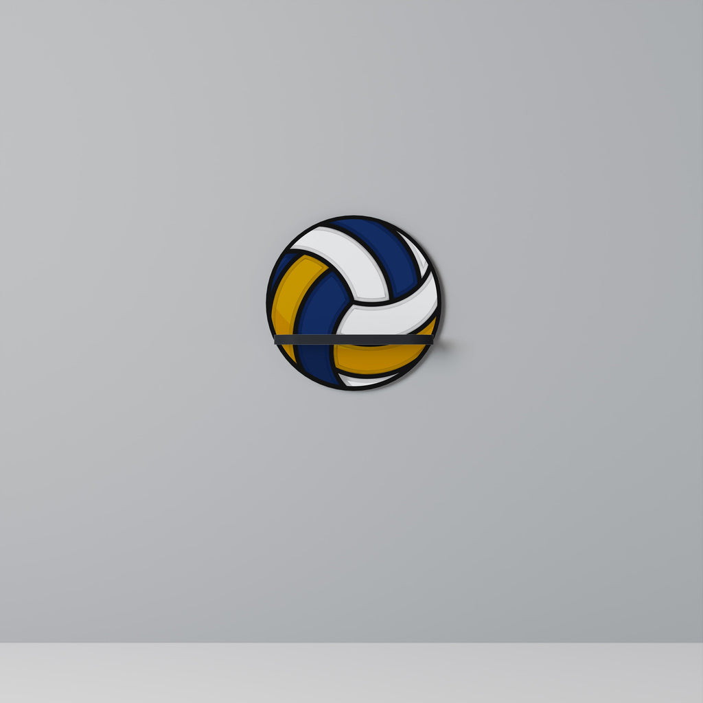 VOLLEYBALL HEED Prateleira Redonda Decorativa em Acabamento Preto
