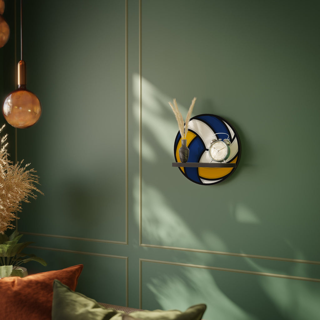 VOLLEYBALL HEED Prateleira Redonda Decorativa em Acabamento Preto