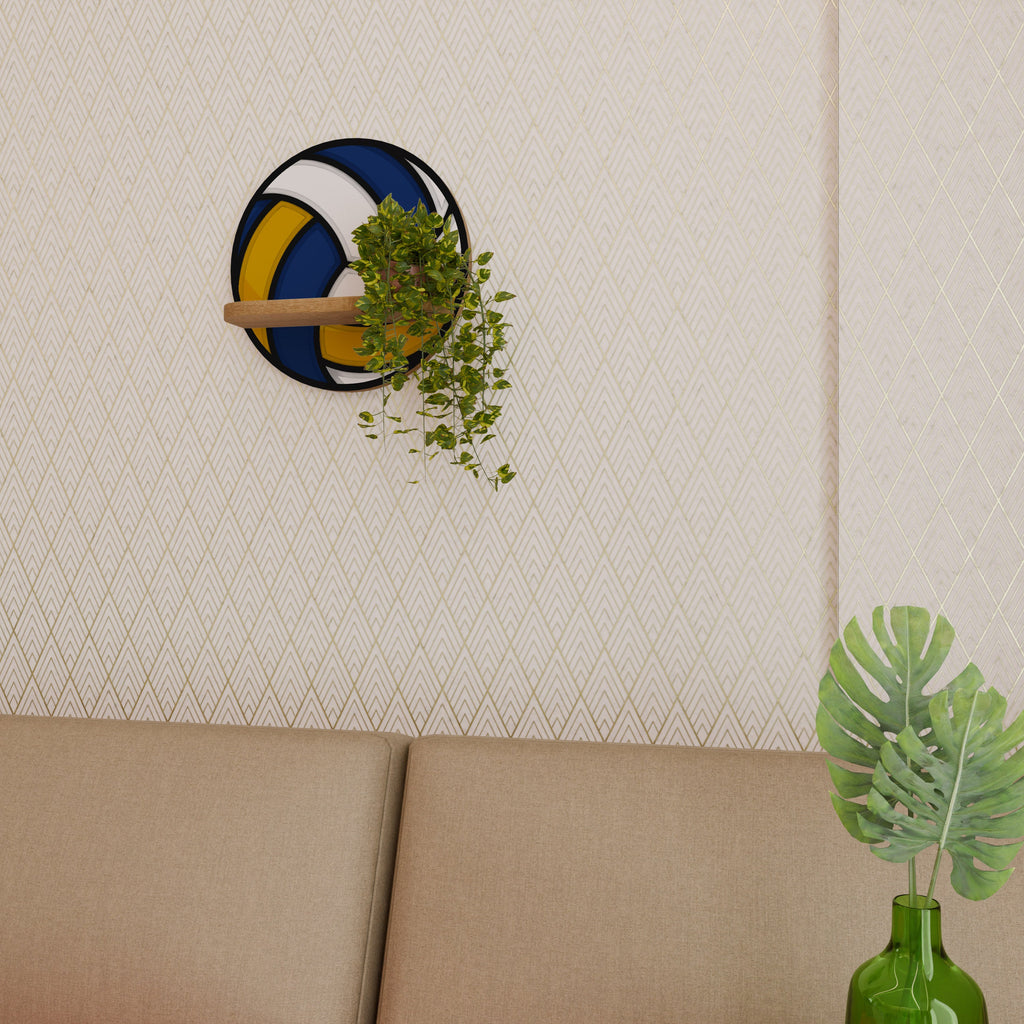 VOLLEYBALL HEED Prateleira Redonda Decorativa em Efeito Carvalho