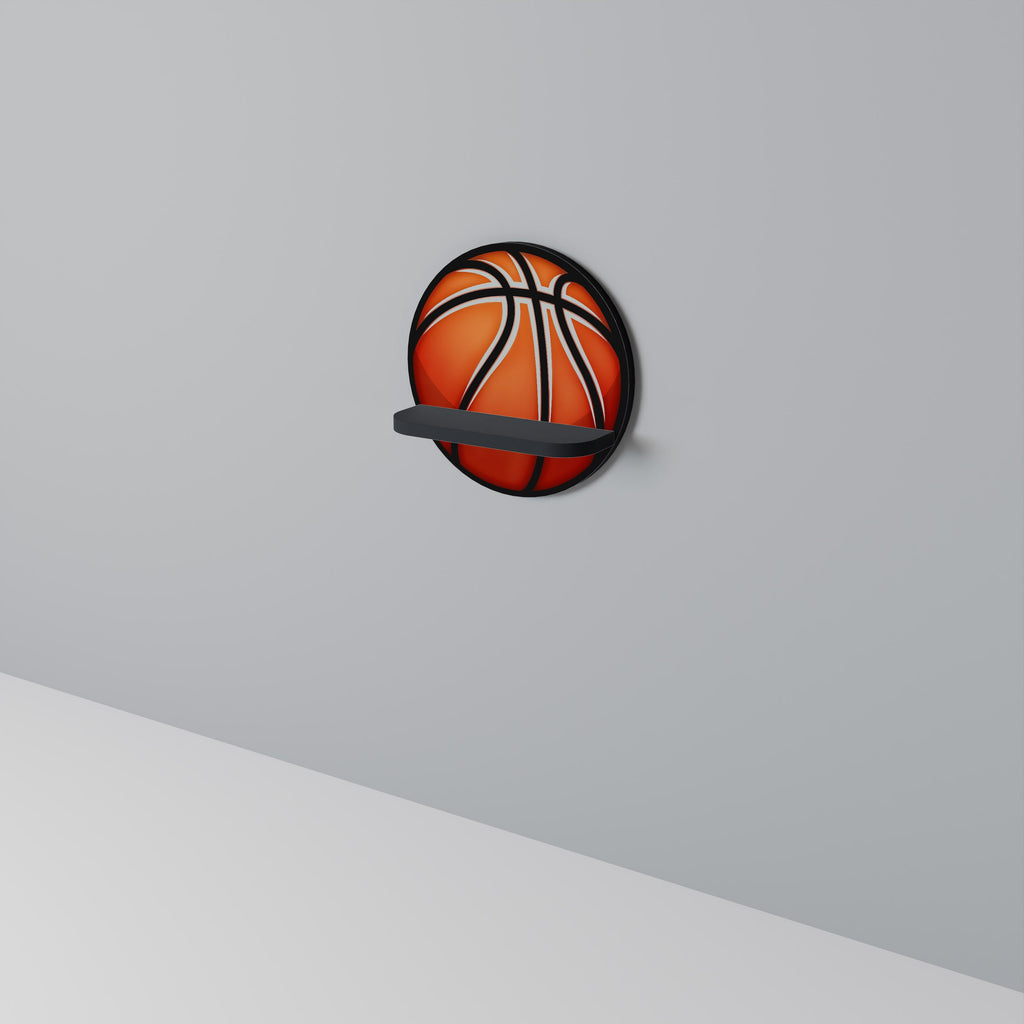 BASKETBALL LUST Prateleira Redonda Decorativa em Acabamento Preto