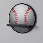 BASEBALL AlLURE Prateleira Redonda Decorativa em Acabamento Preto
