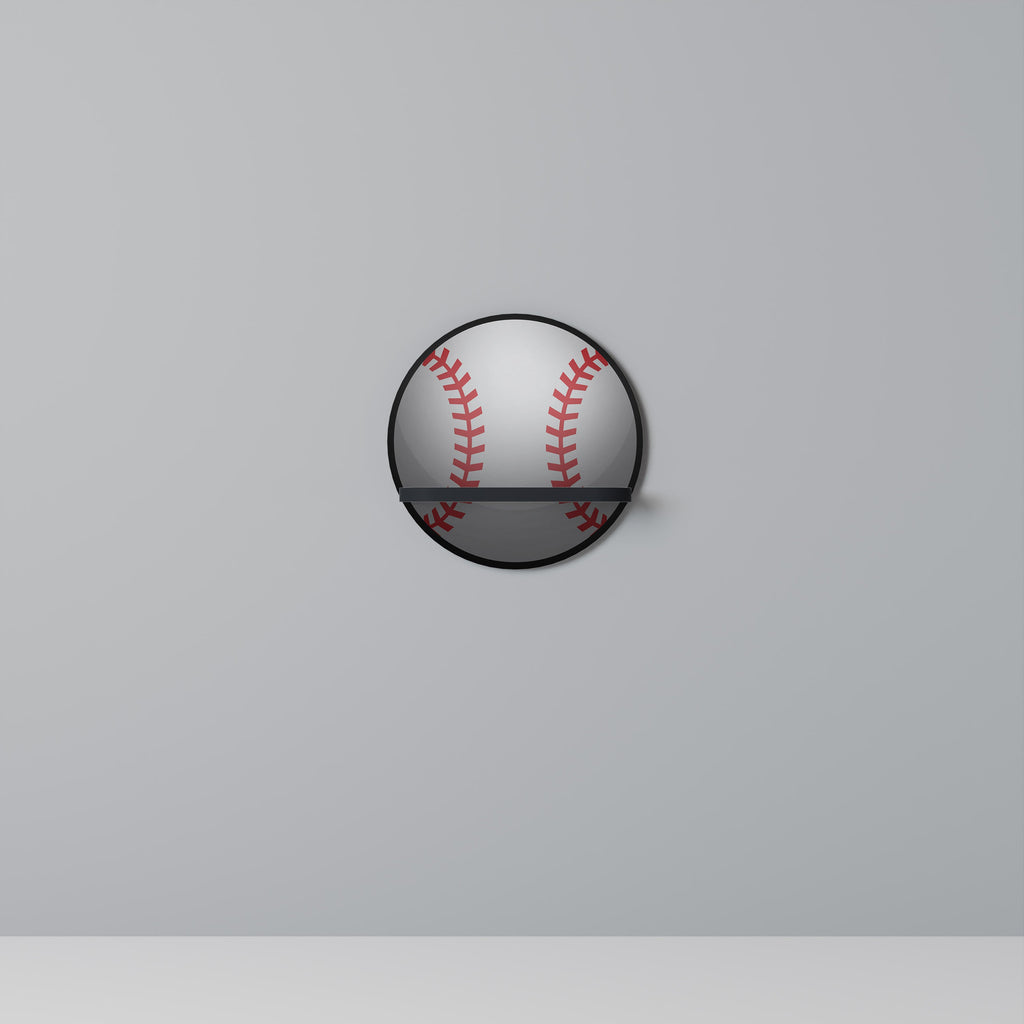 BASEBALL AlLURE Prateleira Redonda Decorativa em Acabamento Preto
