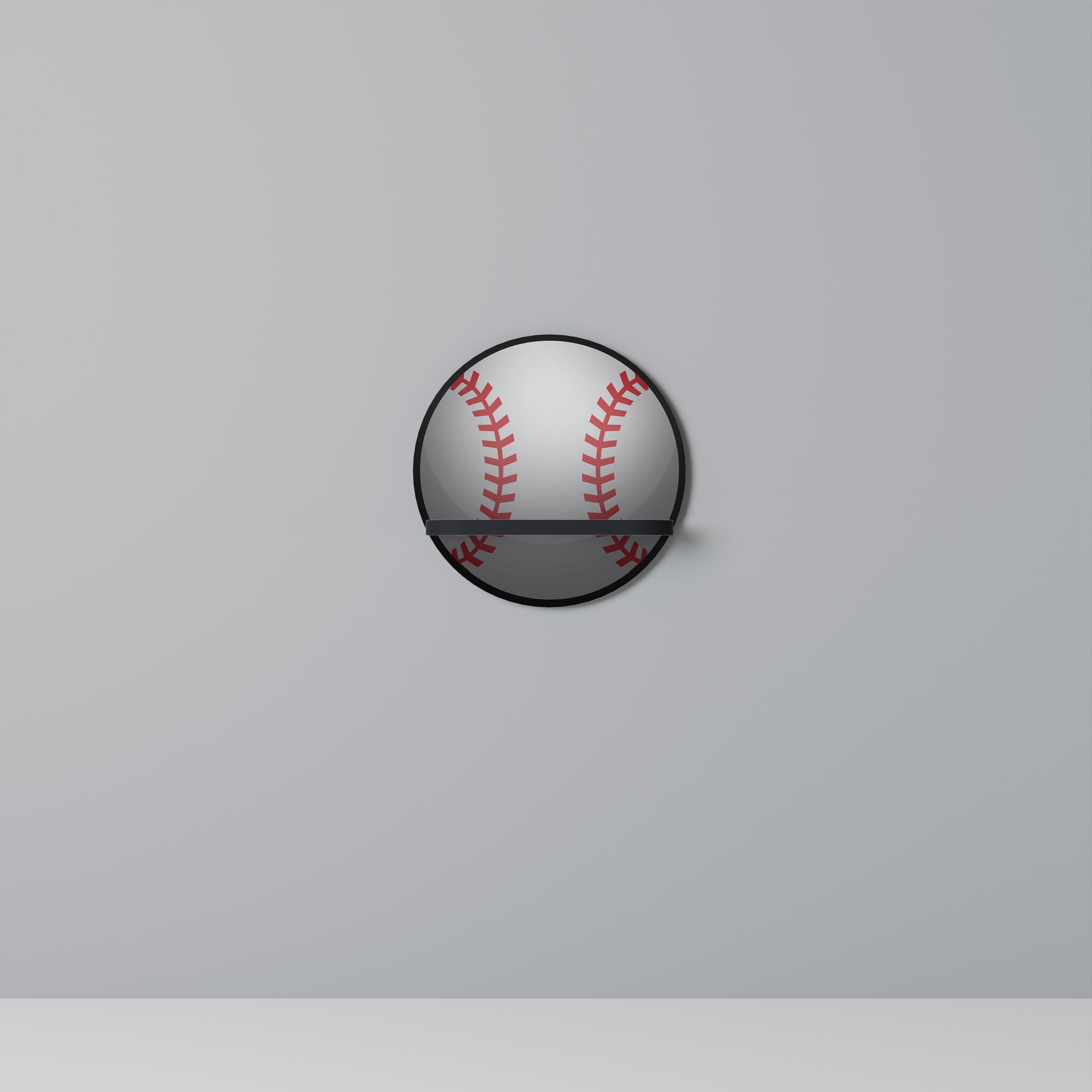 BASEBALL AlLURE Prateleira Redonda Decorativa em Acabamento Preto