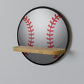 BASEBALL AlLURE Round Art Shelf In Oak Effect