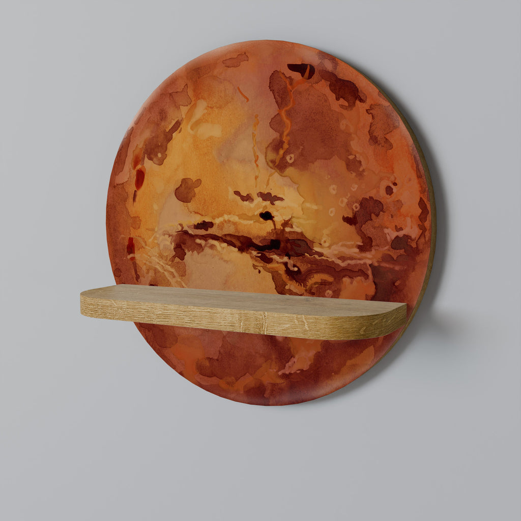 MARS TREAD Prateleira Redonda Decorativa em Efeito Carvalho