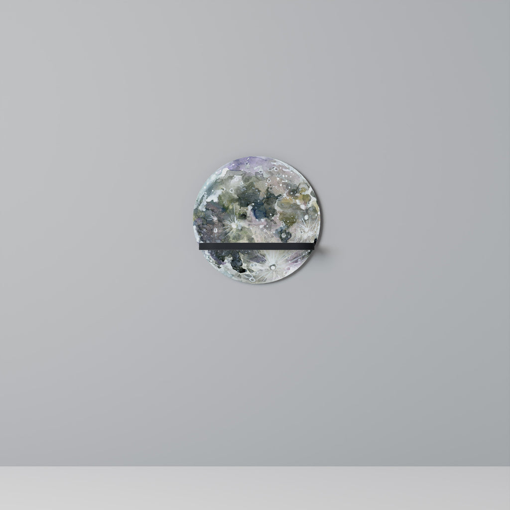 MOON WANDER Prateleira Redonda Decorativa em Acabamento Preto