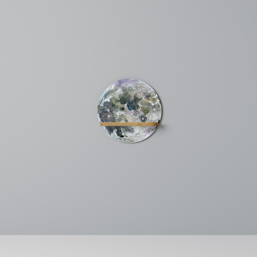 MOON WANDER Prateleira Redonda Decorativa em Efeito Carvalho