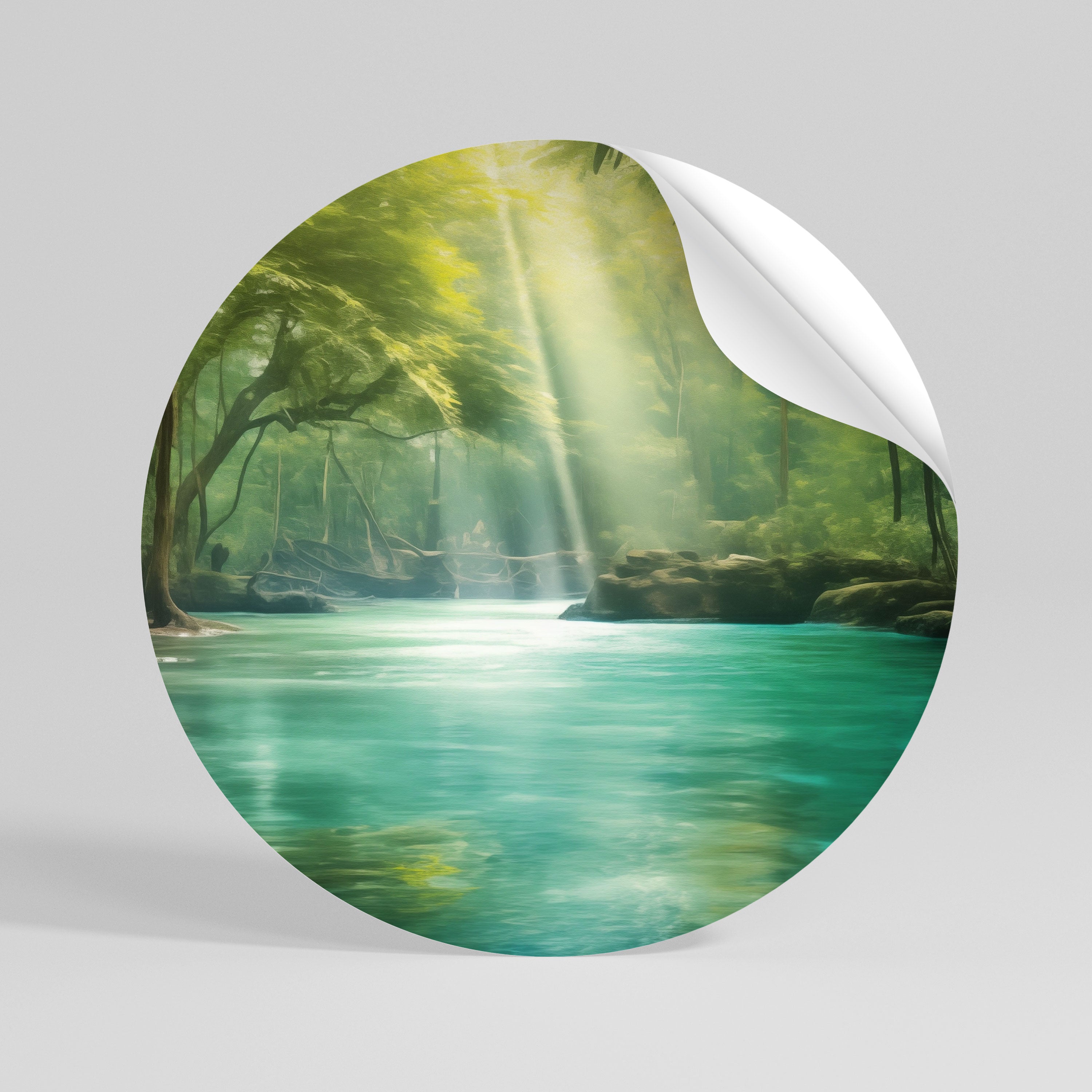 SERENE REFLECTIONS Peel and Stick Round Sticker