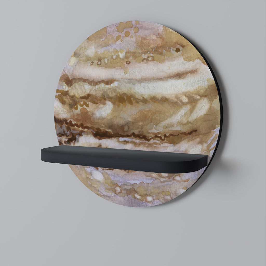 JUPITER WALK Prateleira Redonda Decorativa em Acabamento Preto