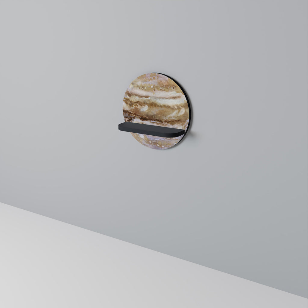 JUPITER WALK Prateleira Redonda Decorativa em Acabamento Preto