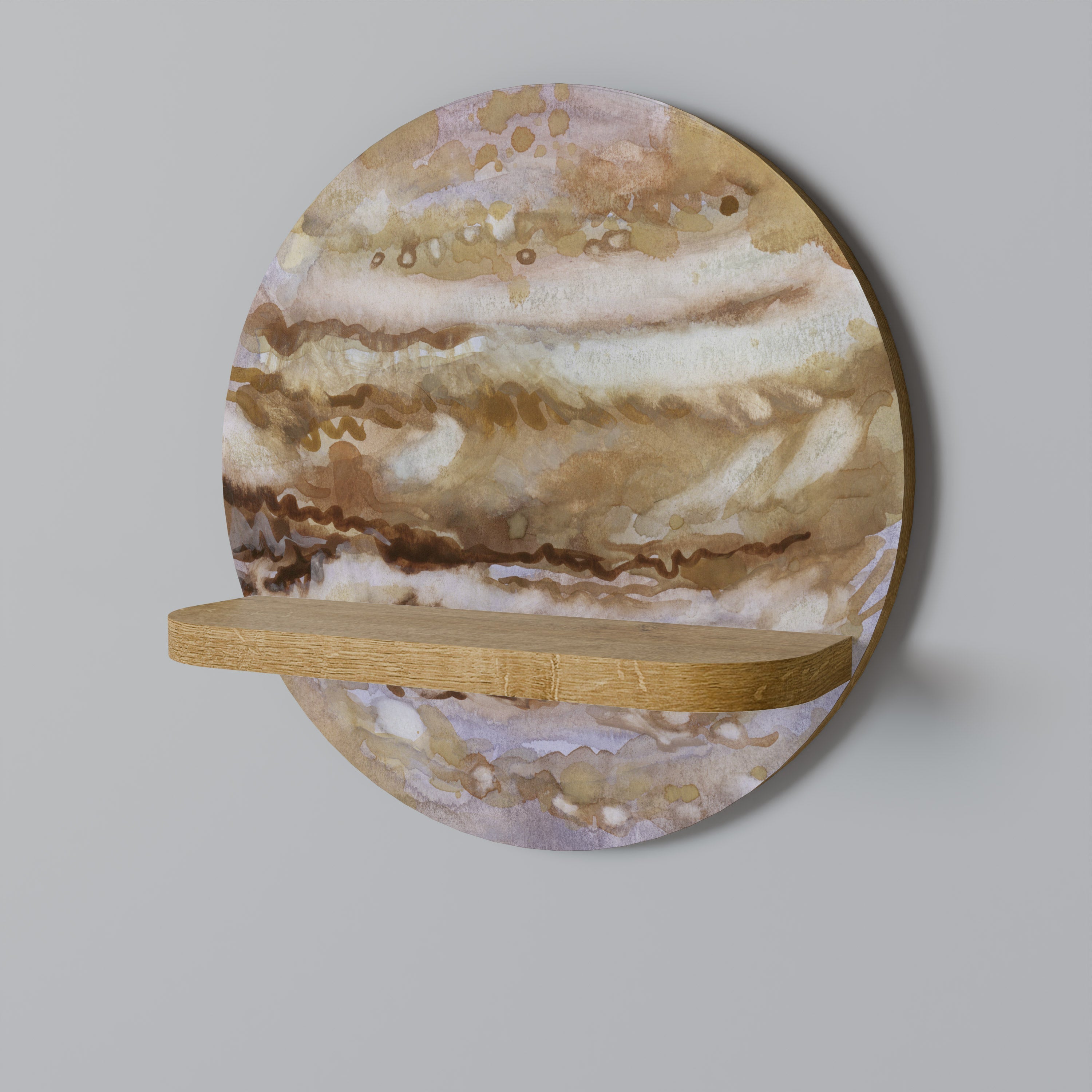 JUPITER WALK Prateleira Redonda Decorativa em Efeito Carvalho