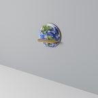 EARTH TROOP Prateleira Redonda Decorativa em Efeito Carvalho