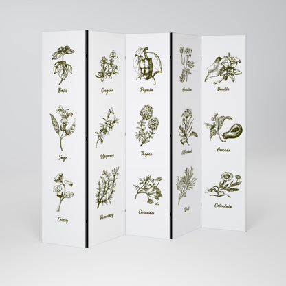 HERBAL FINESSE - ENG Biombo de 5 Painéis