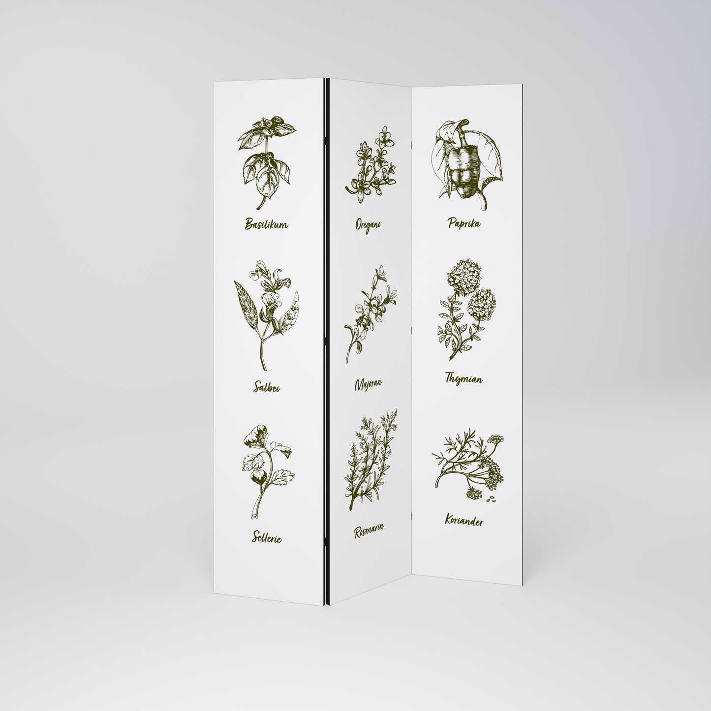 HERBAL FINESSE - DE Biombo de 3 Painéis