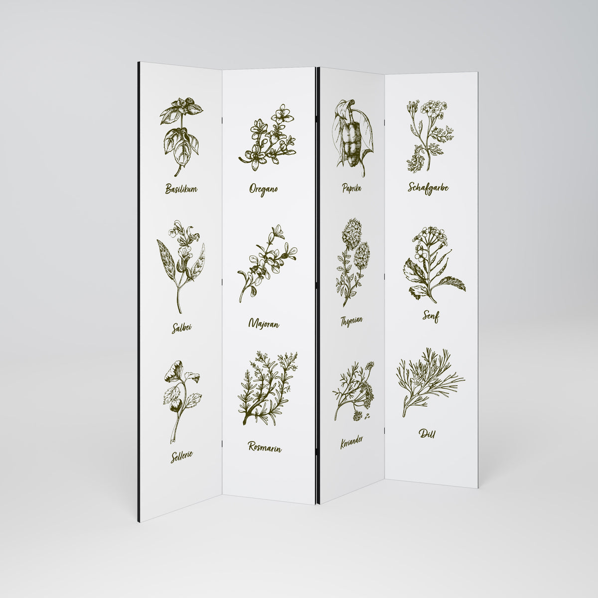 HERBAL FINESSE - DE Biombo de 4 Painéis