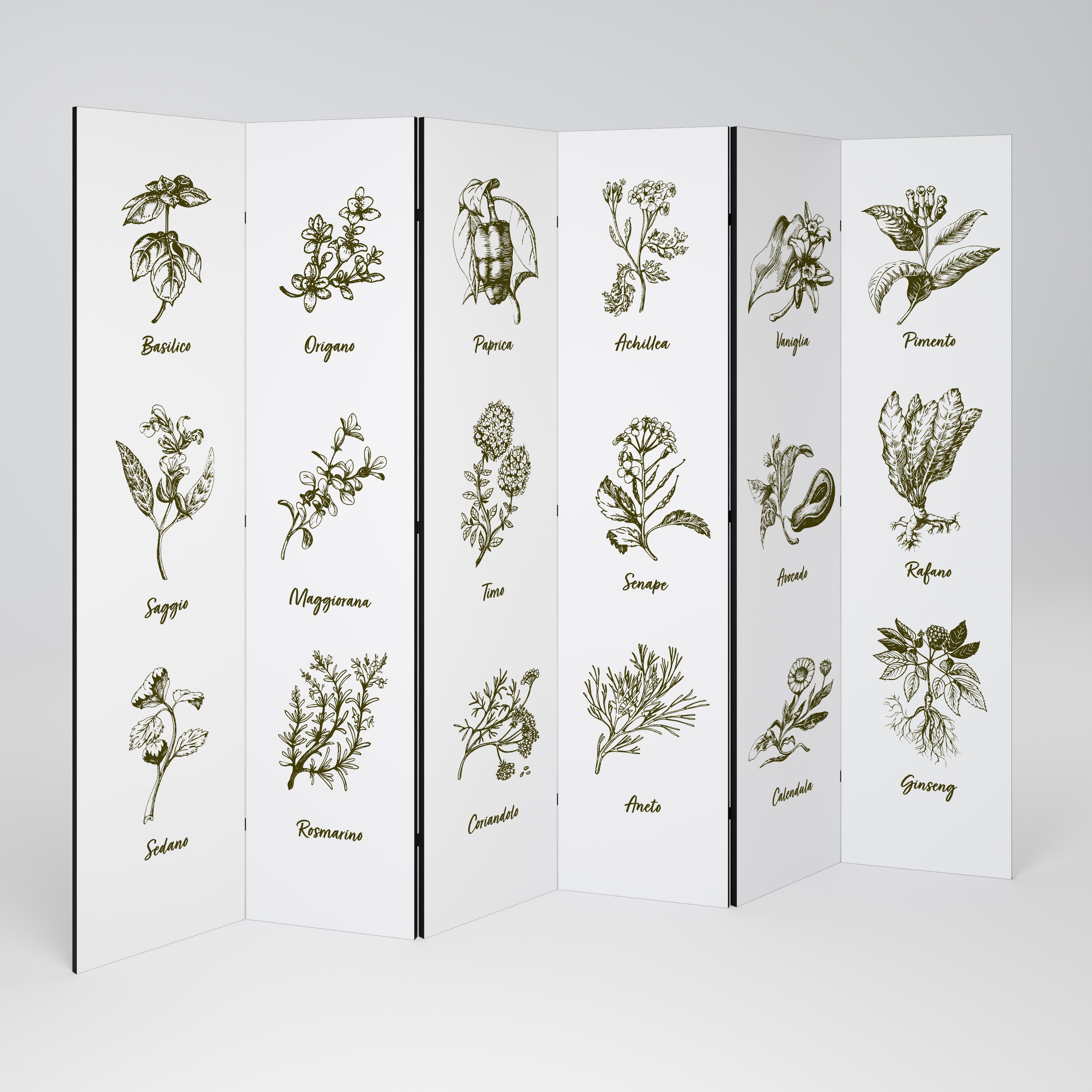 HERBAL FINESSE - IT Biombo de 6 Painéis