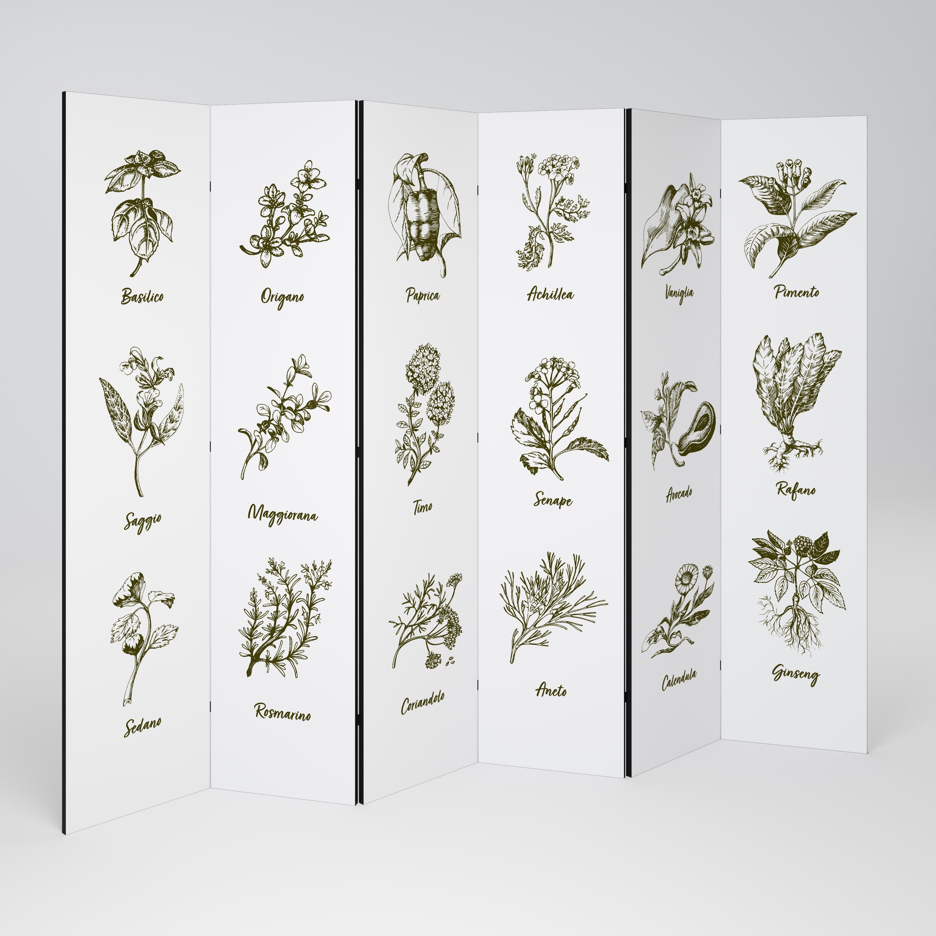 HERBAL FINESSE - IT Decorative 6-Panel Room Divider
