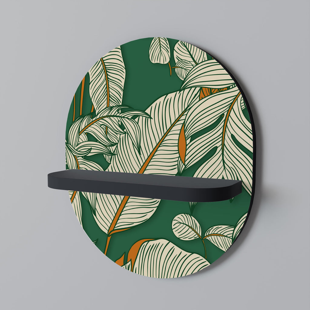 VERDANT PLEASURES Prateleira Oval Decorativa em Acabamento Preto