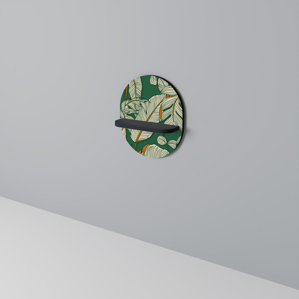 VERDANT PLEASURES Prateleira Oval Decorativa em Acabamento Preto