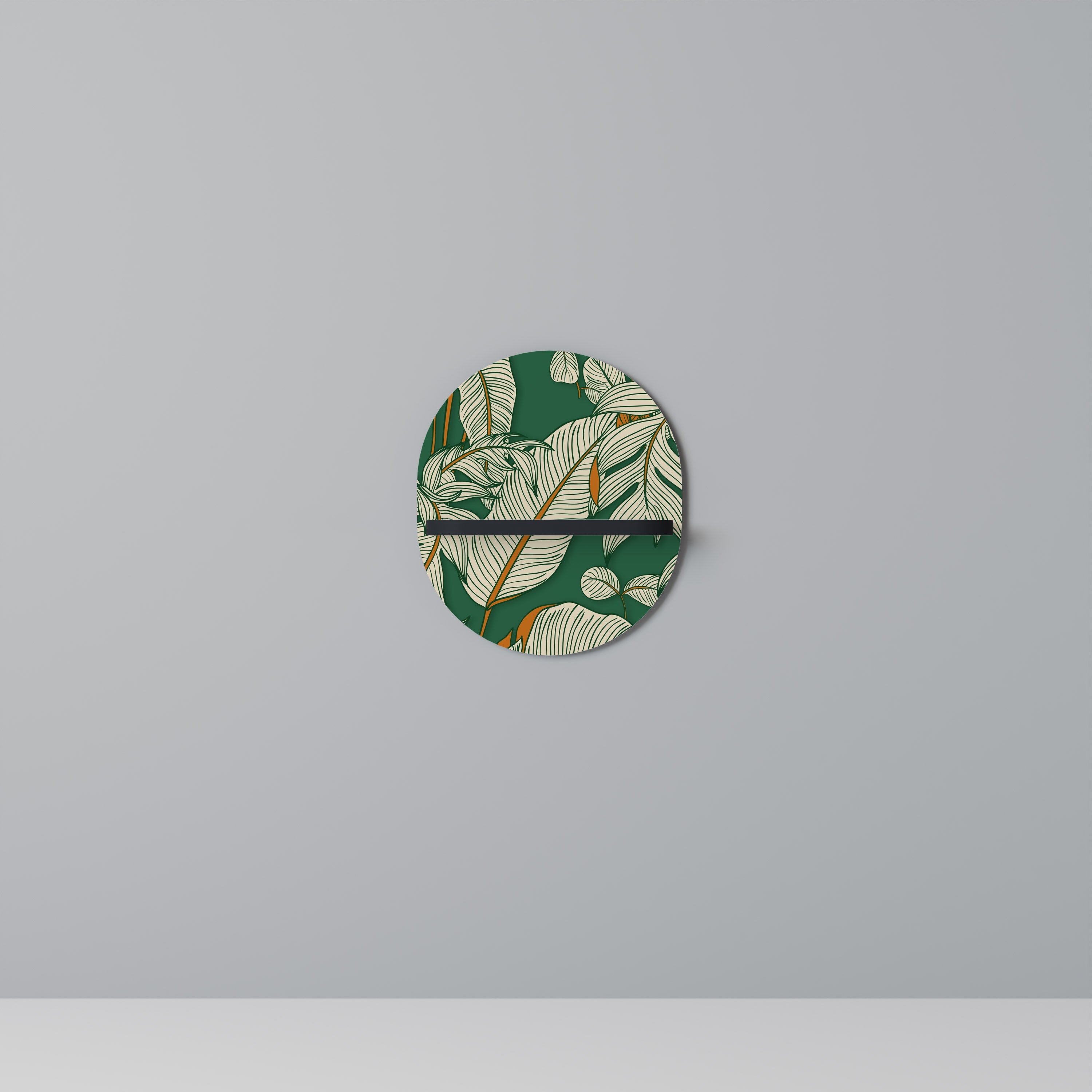 VERDANT PLEASURES Prateleira Oval Decorativa em Acabamento Preto