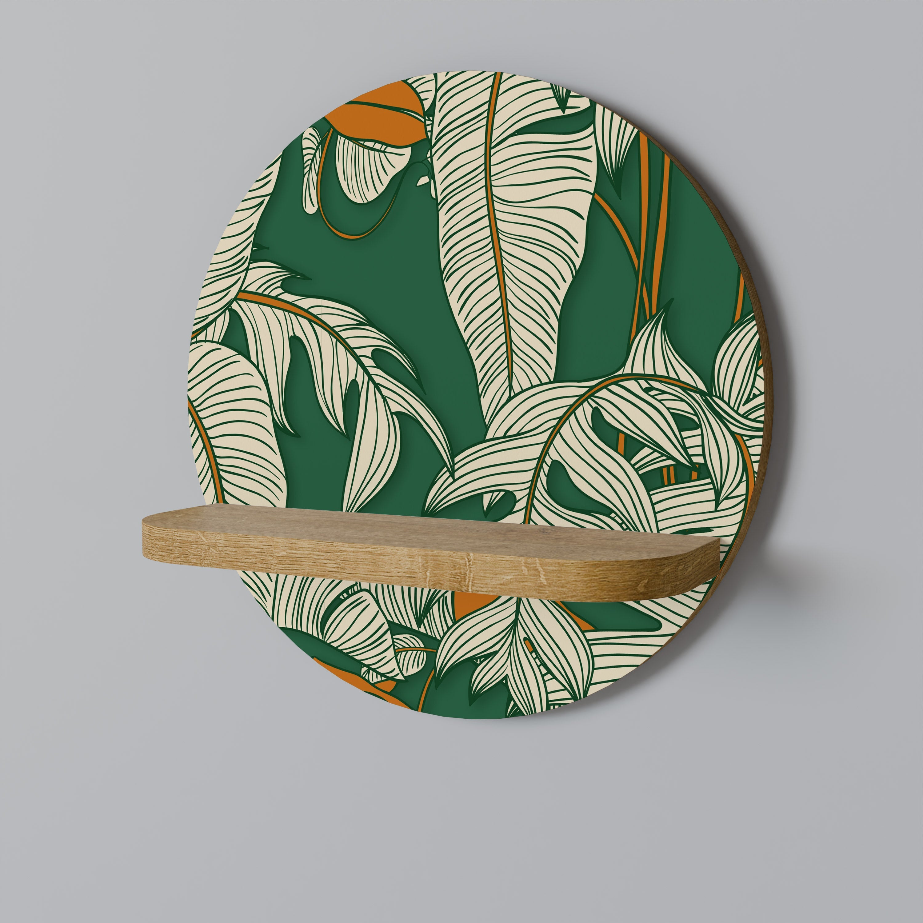 VERDANT PLEASURES Prateleira Redonda Decorativa em Efeito Carvalho