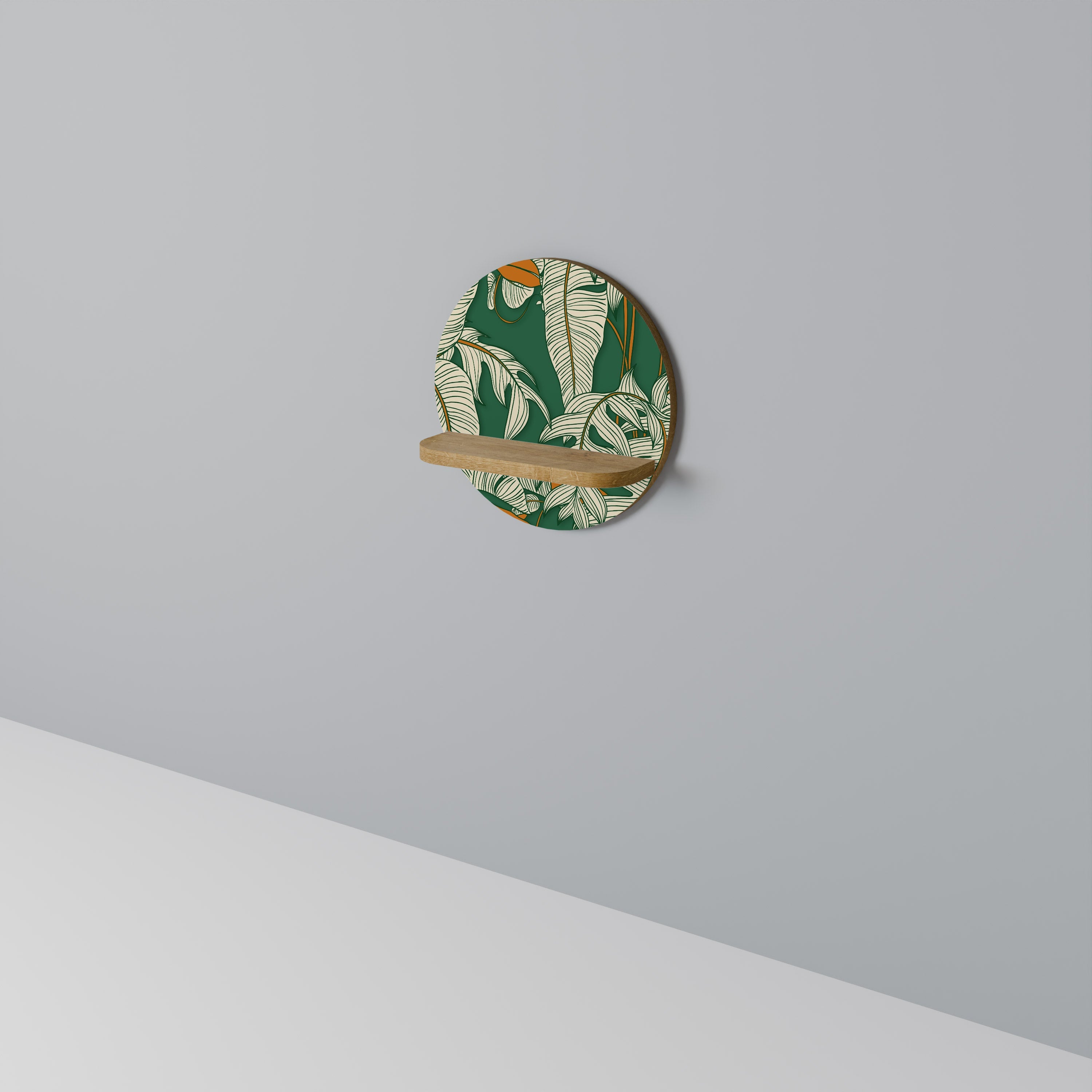 VERDANT PLEASURES Prateleira Redonda Decorativa em Efeito Carvalho