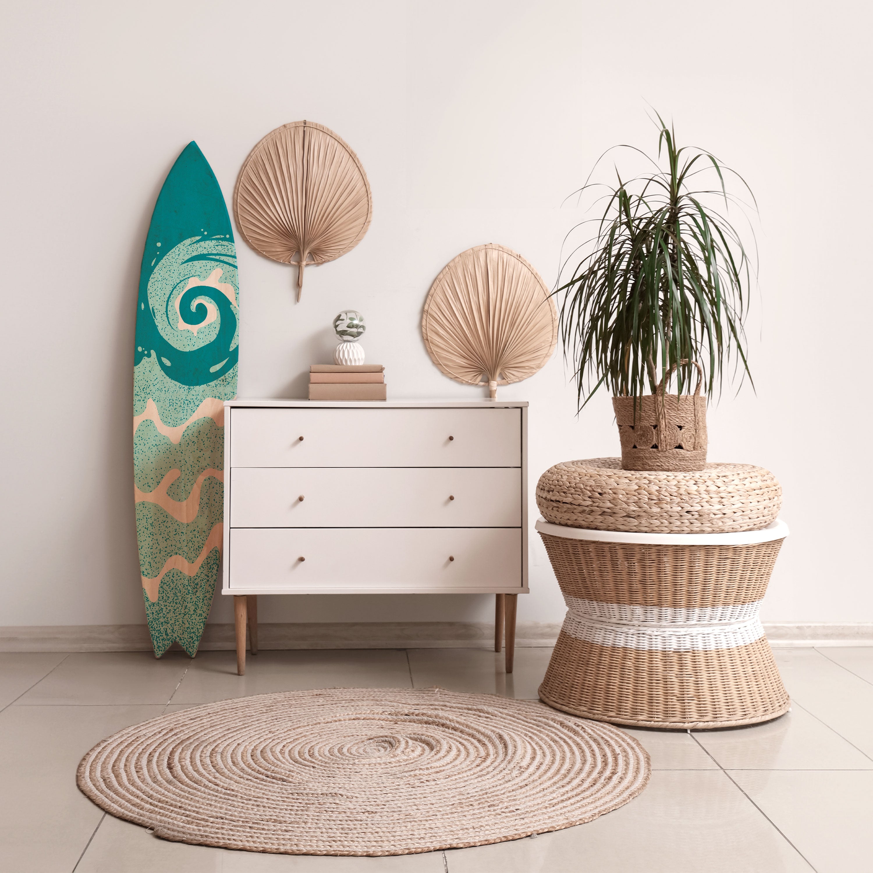 AQUA HELIX Painel Decorativo Prancha de Surf