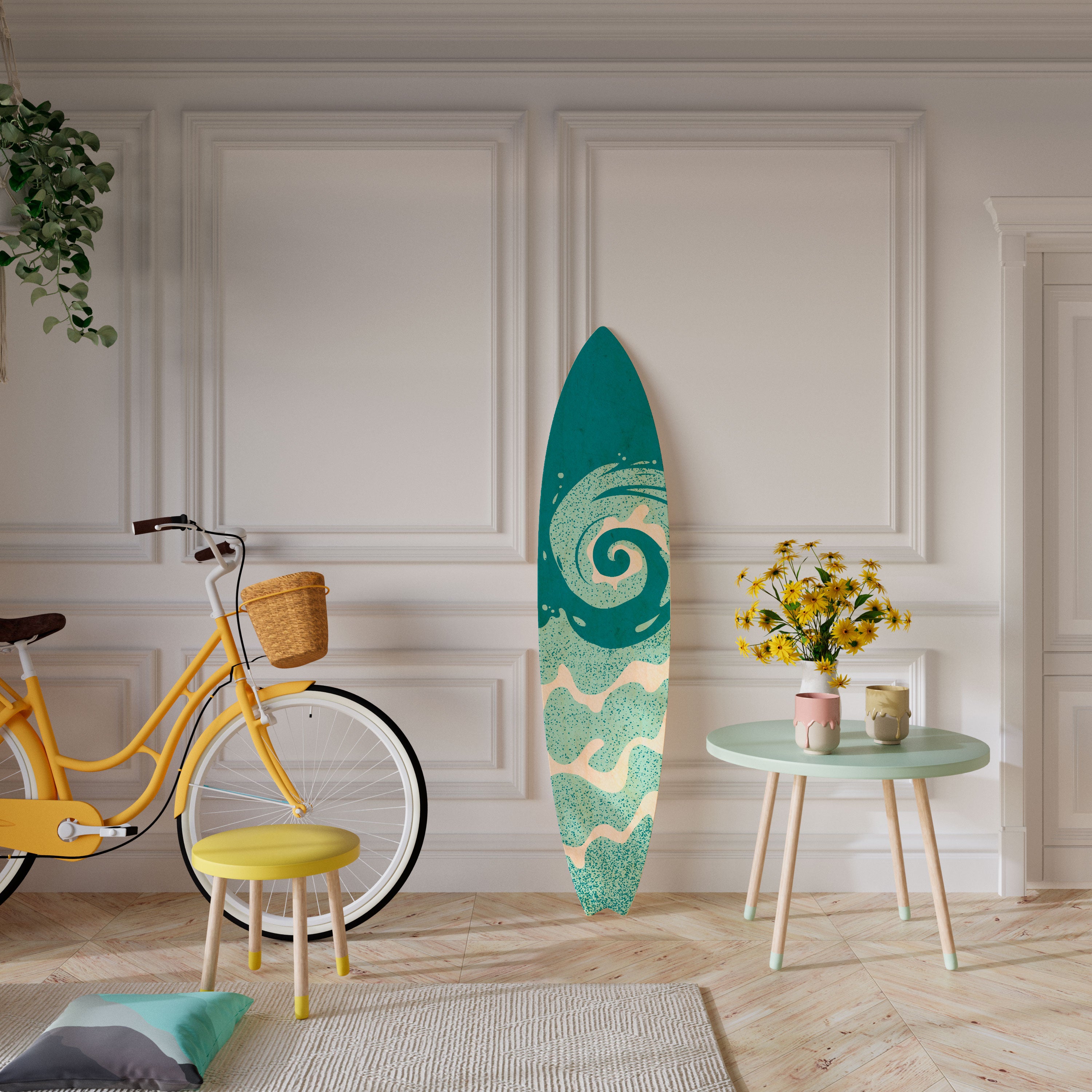AQUA HELIX Painel Decorativo Prancha de Surf