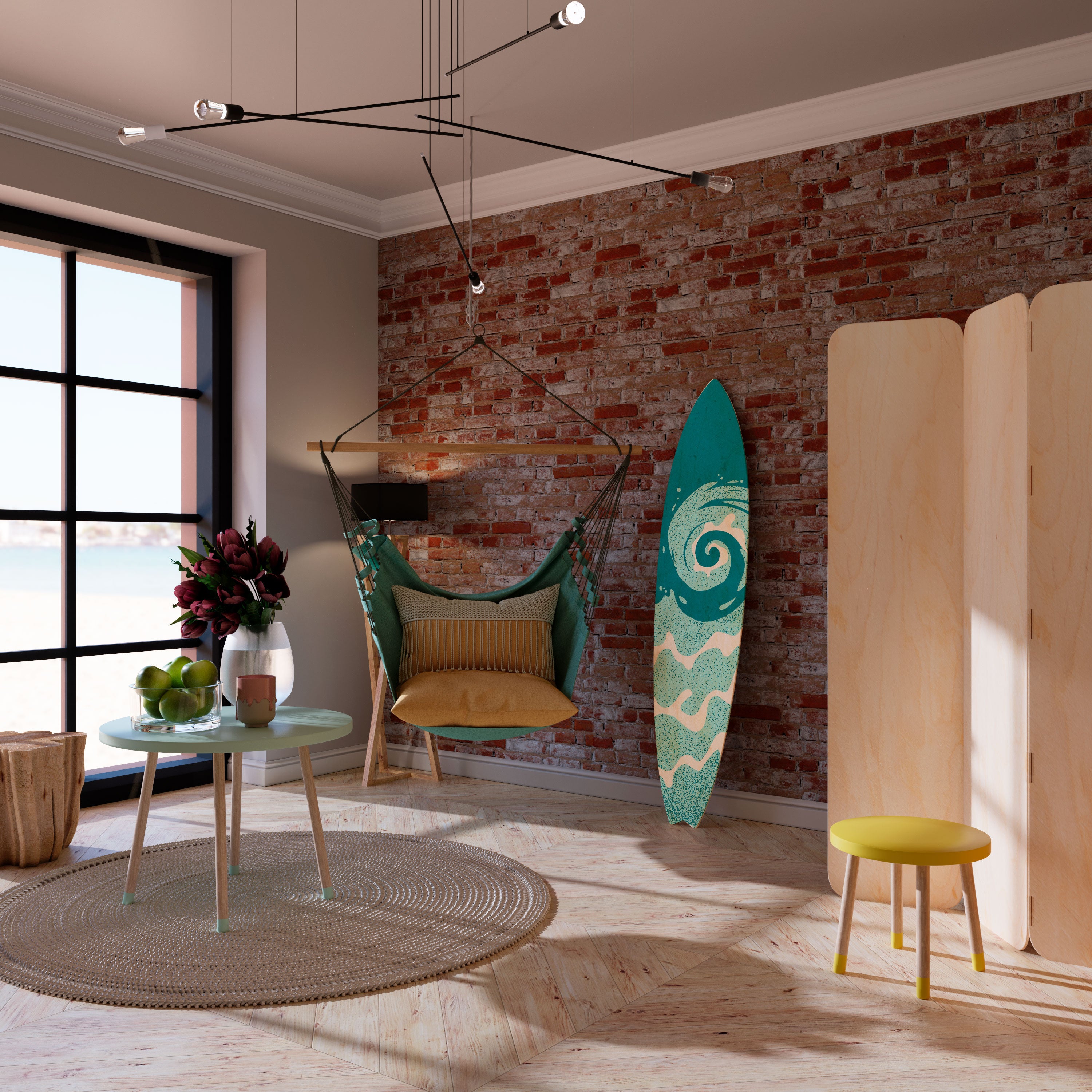 AQUA HELIX Painel Decorativo Prancha de Surf