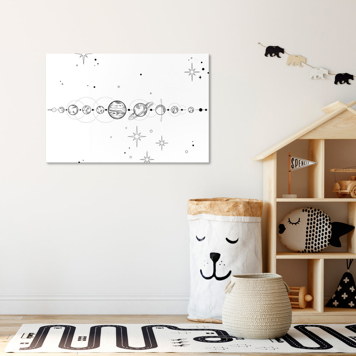 GALAXY OUTLINE Horizontal Canvas Print