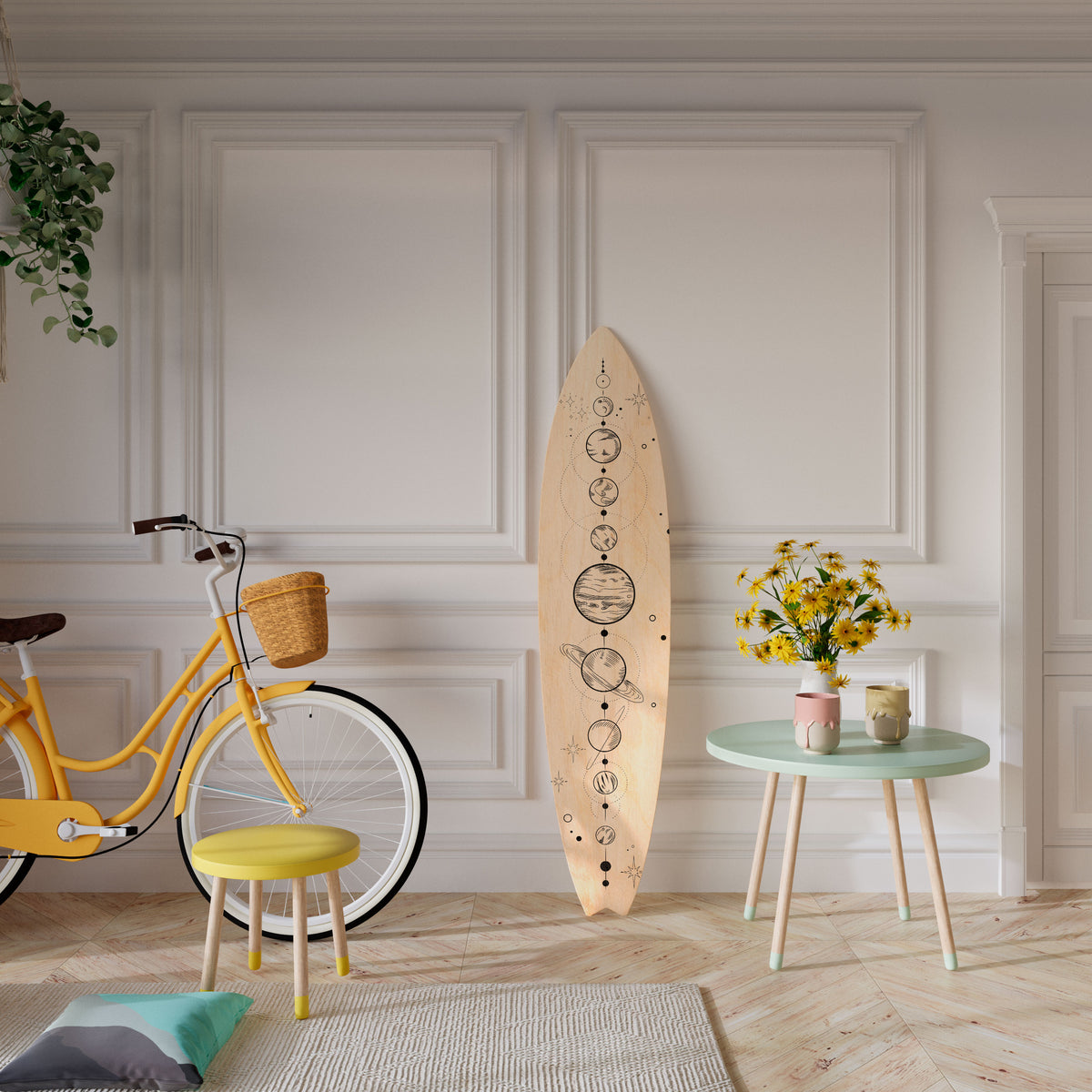 GALAXY OUTLINE Painel Decorativo Prancha de Surf