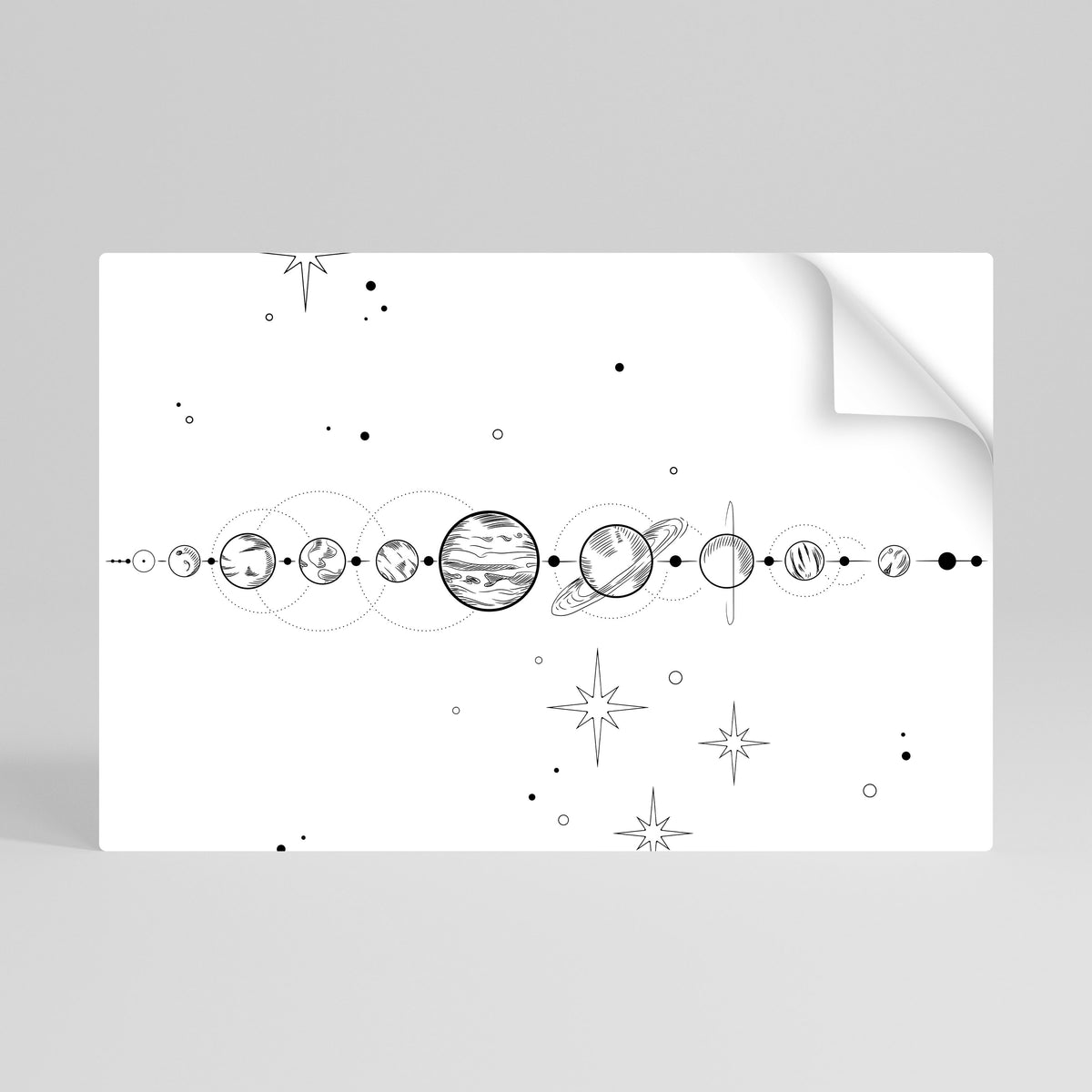 GALAXY OUTLINE Peel and Stick Horizontal Poster