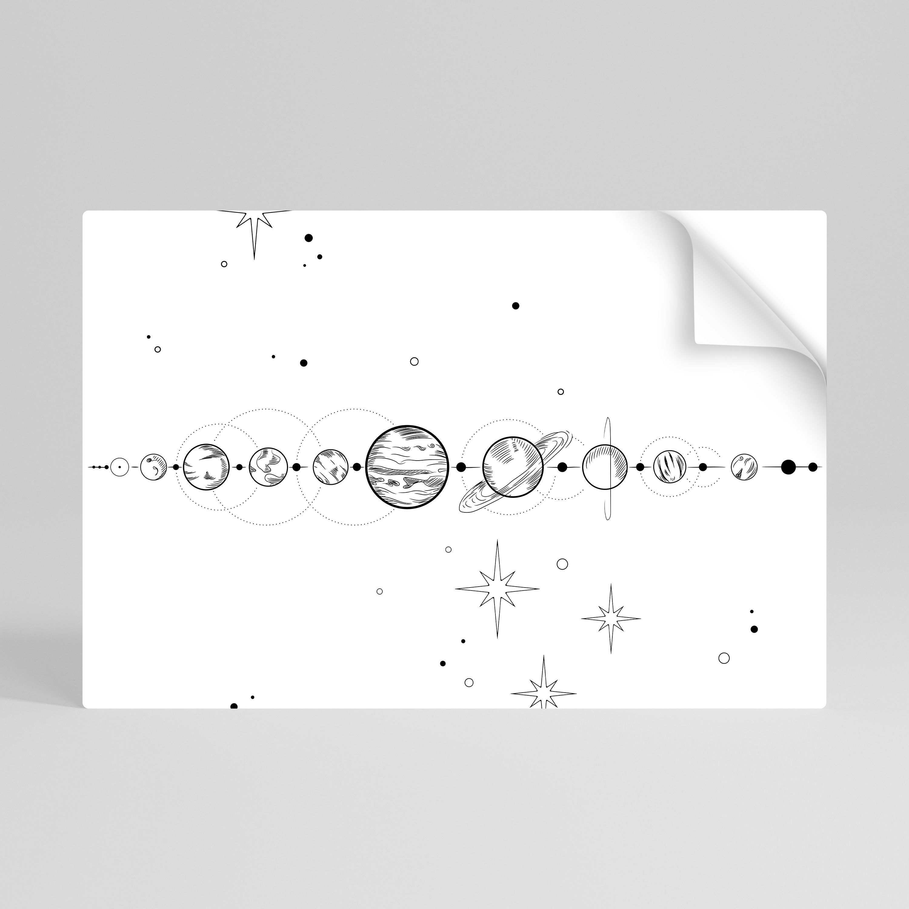 GALAXY OUTLINE Póster Autocolante Horizontal