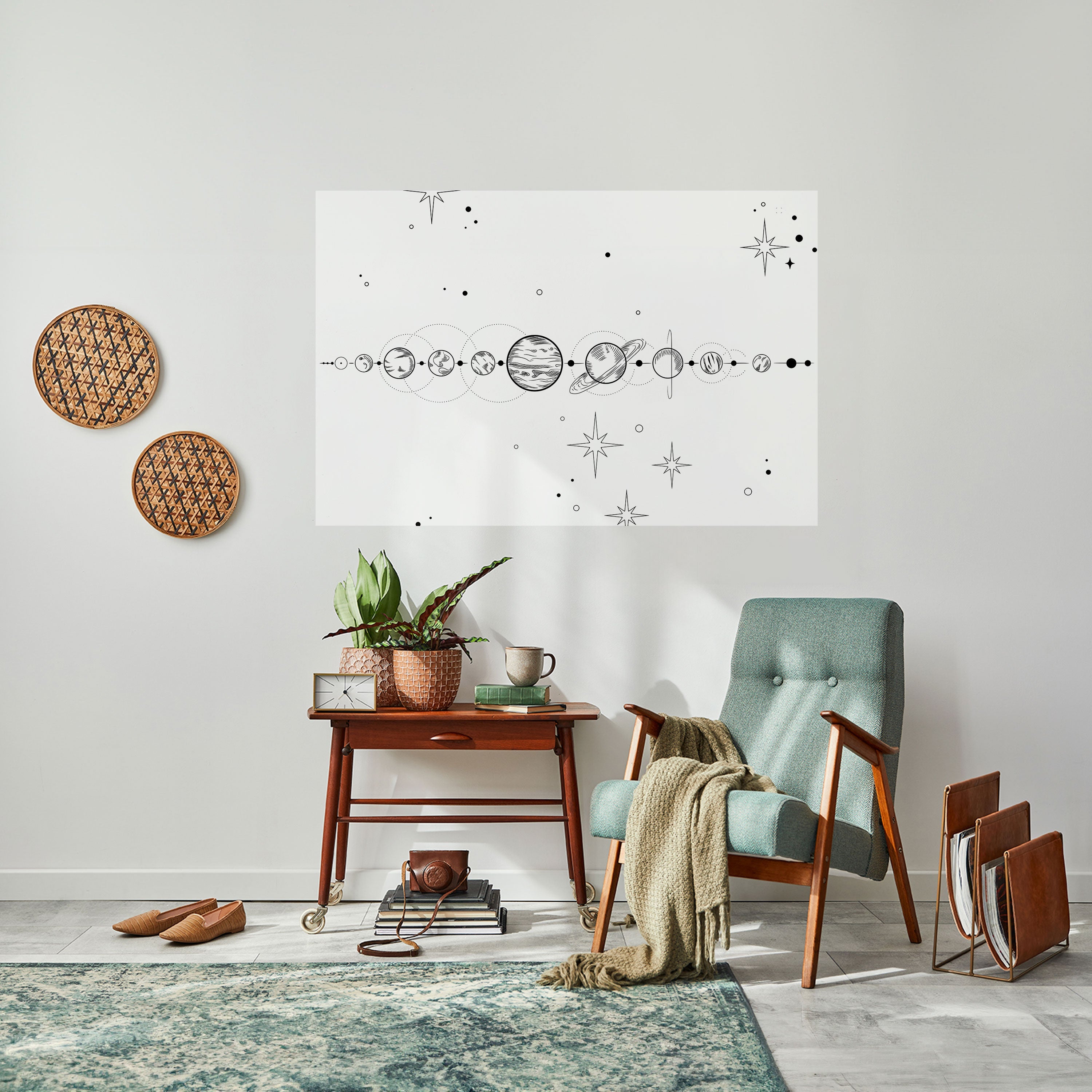 GALAXY OUTLINE Peel and Stick Horizontal Poster