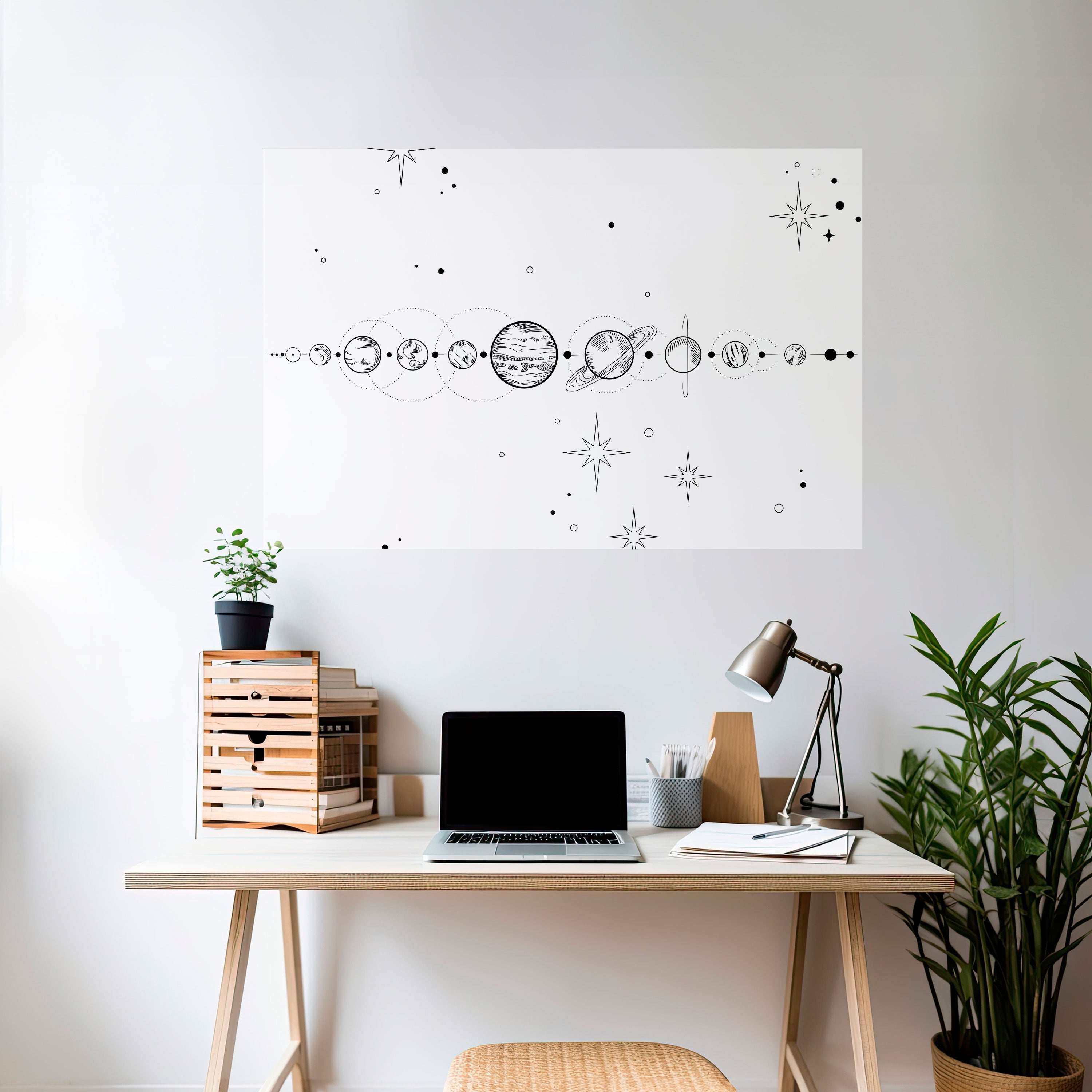 GALAXY OUTLINE Peel and Stick Horizontal Poster