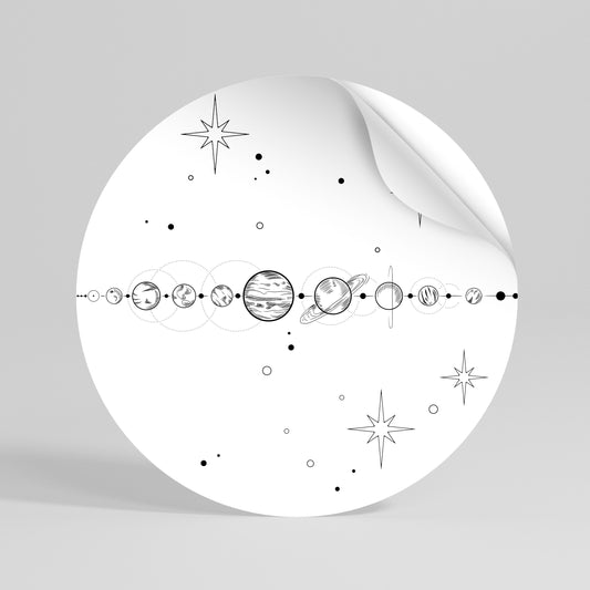 GALAXY OUTLINE Peel and Stick Round Sticker