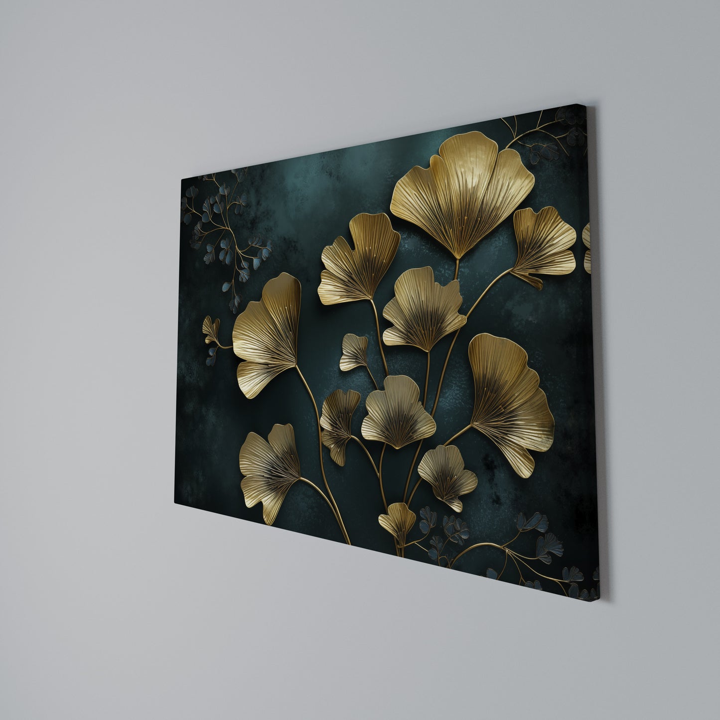 GOLDEN FLORA FANTASY Horizontal Canvas Print
