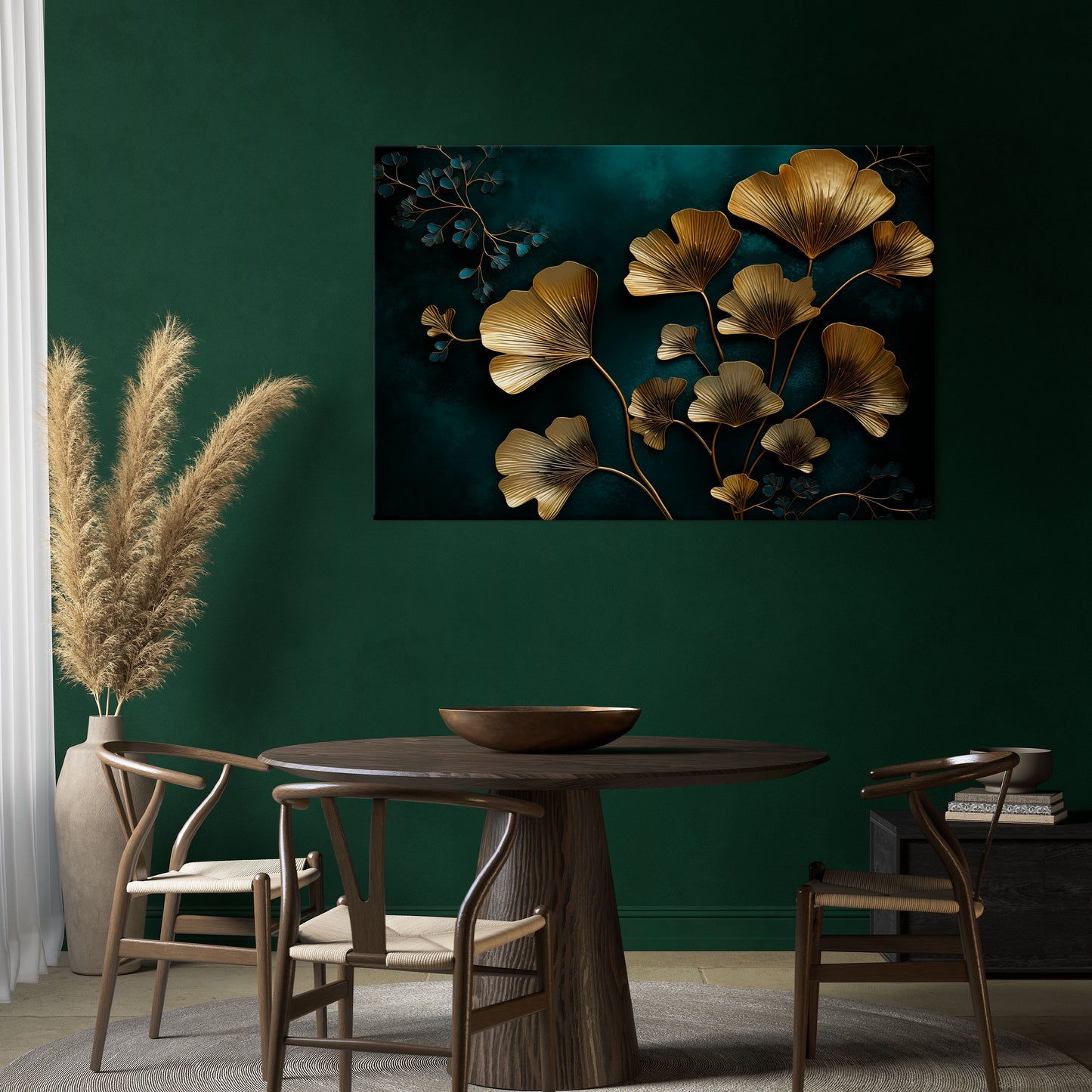 GOLDEN FLORA FANTASY Horizontal Canvas Print