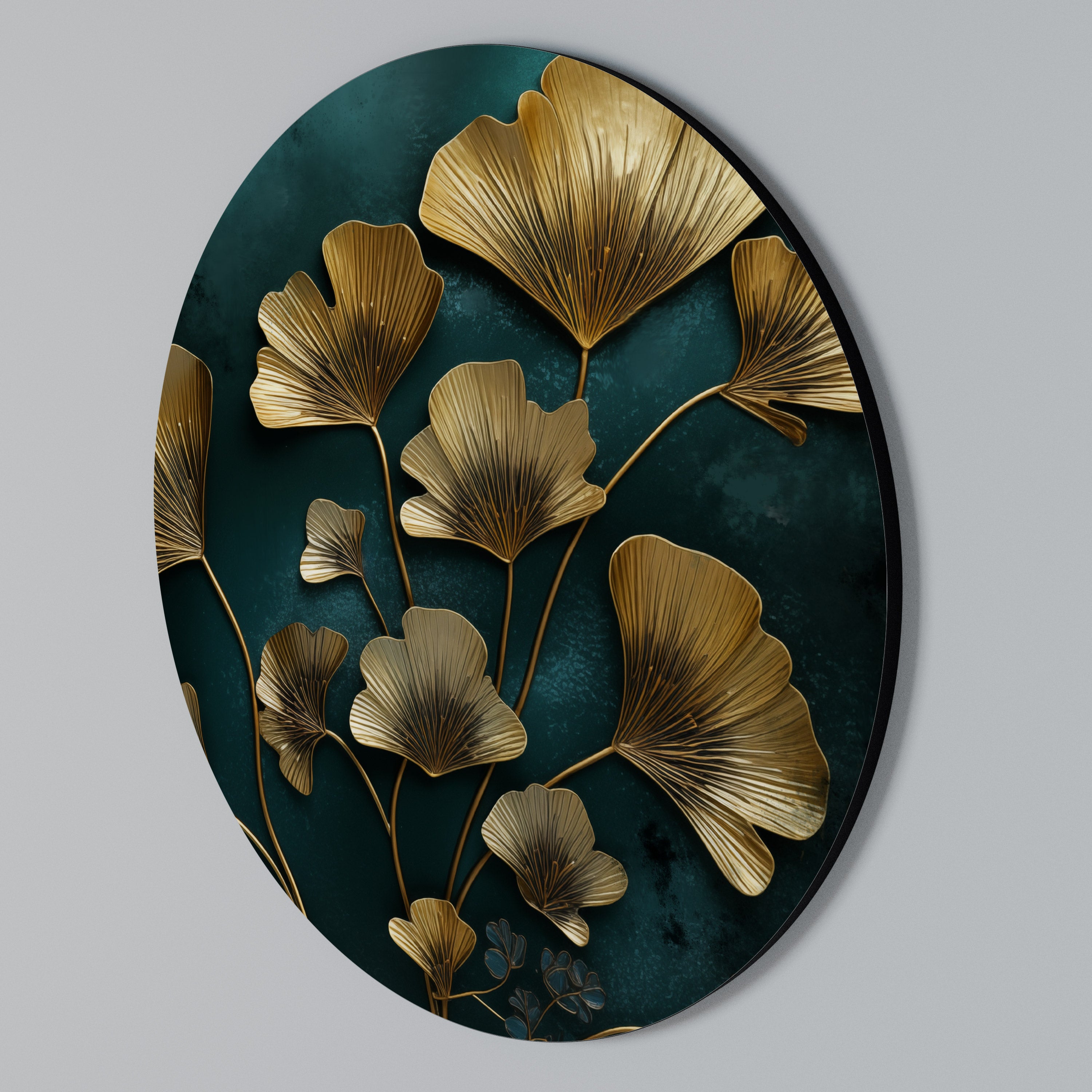 GOLDEN FLORA FANTASY Arte de Parede Redonda