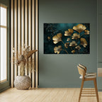 GOLDEN FLORA FANTASY Peel and Stick Horizontal Poster