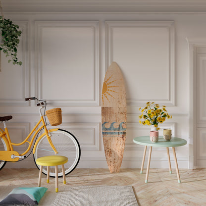 SUN-KISSED WAVES Painel Decorativo Prancha de Surf