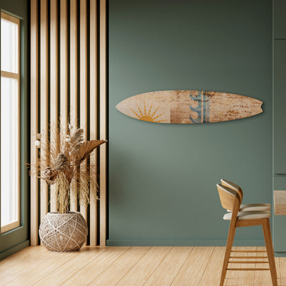 SUN-KISSED WAVES Painel Decorativo Prancha de Surf