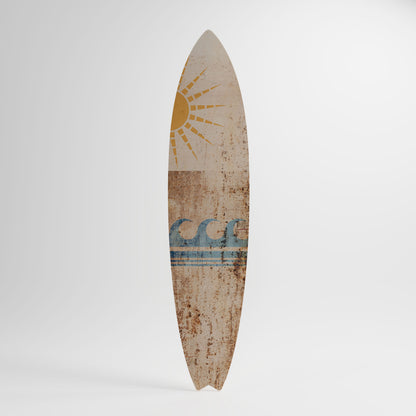 SUN-KISSED WAVES Painel Decorativo Prancha de Surf