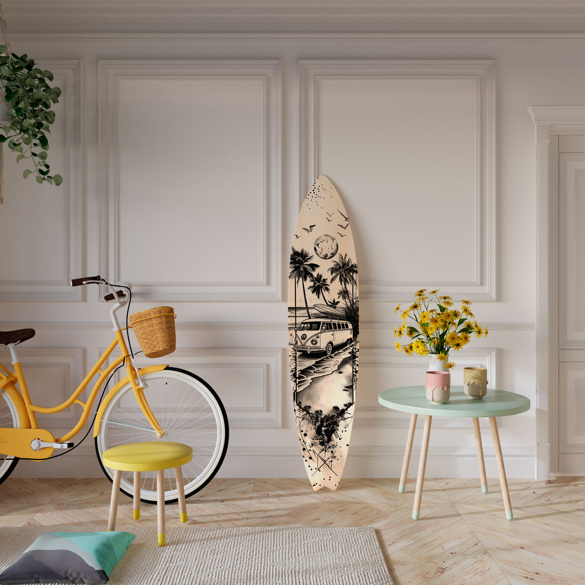 TRIPPY MEMORY Painel Decorativo Prancha de Surf