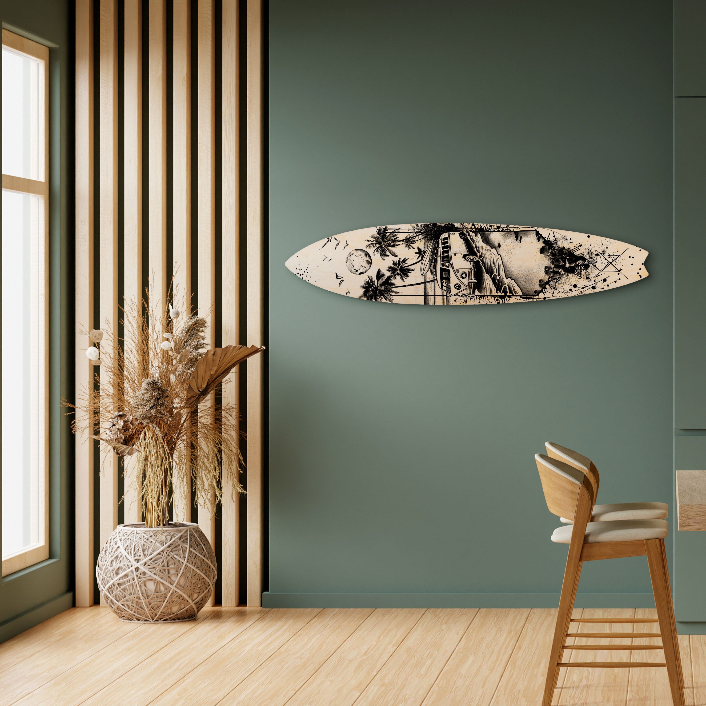 TRIPPY MEMORY Painel Decorativo Prancha de Surf