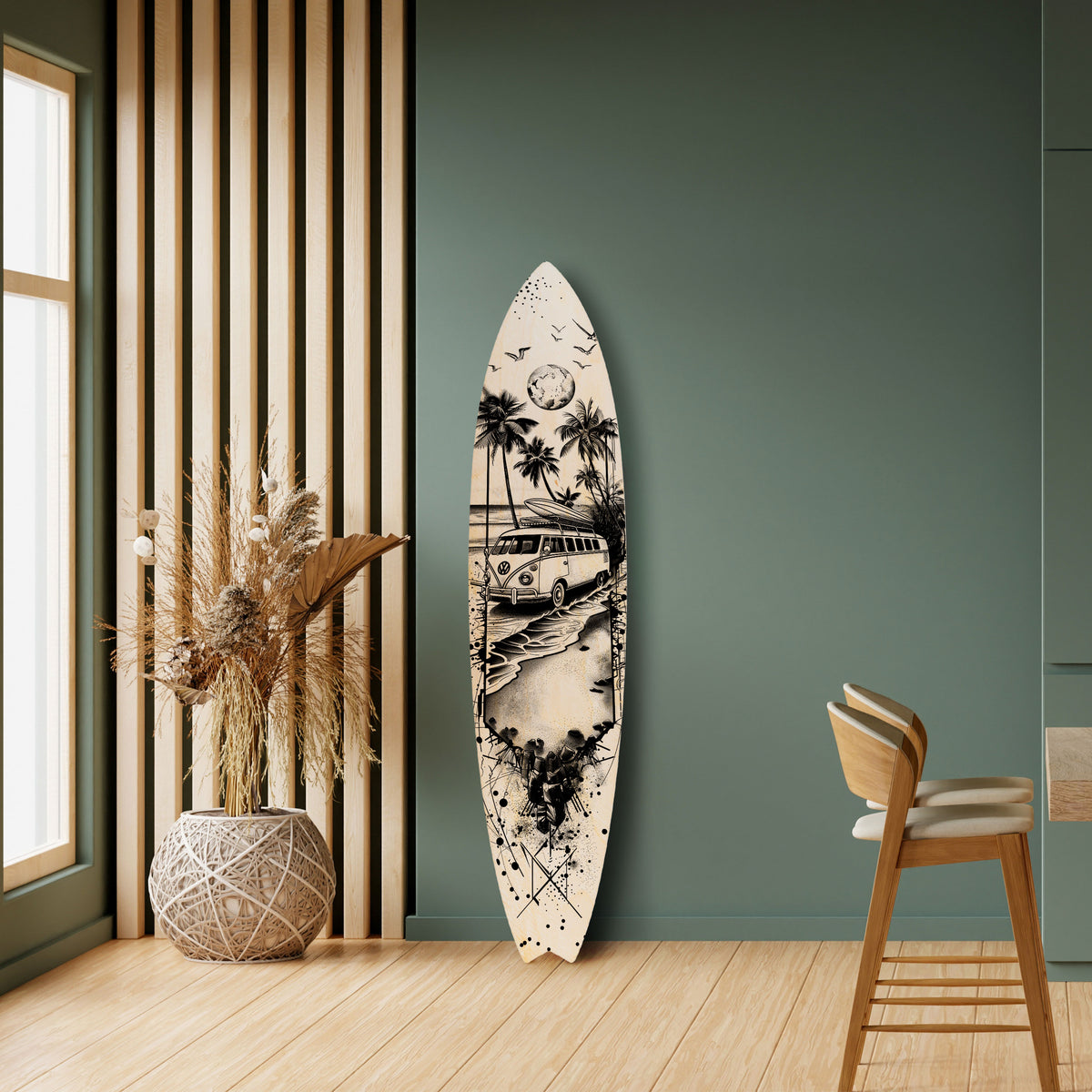 TRIPPY MEMORY Painel Decorativo Prancha de Surf